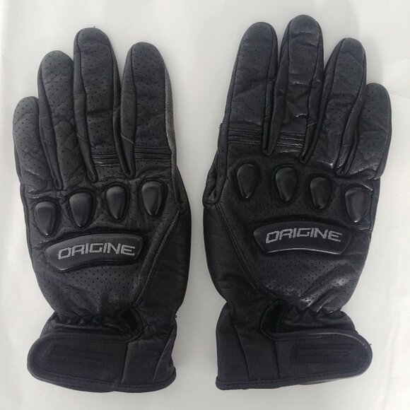 Origine Men Large 100% leather black motorcycle gloves - Picture 1 of 11